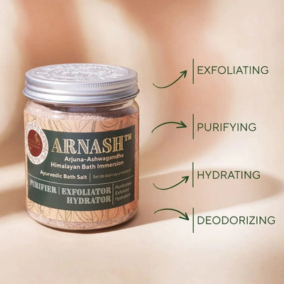 Arnash Ayurvedic Bath Salt: Arjuna-Ashwagandha Himalayan Bath Immersion Bath Salt A. Modernica Naturalis