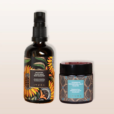 Balaayah Black Gram Body Booster and Cleanalyn Natural Jelly - Tulsi Beauty set iYURA