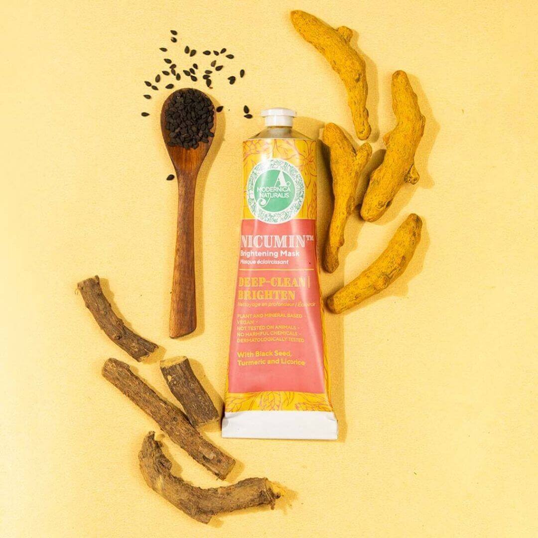 Nicumin Brightening and Even Toning Face Mask - With Black Seed, Turmeric and Licorice Face wash A. Modernica Naturalis 